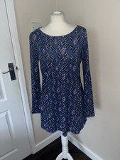 Lazy Jacks Blue Long Sleeve Tunic With Pockets Size UK 10