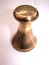 VINTAGE CAPSTAN SCALE WEIGHT  1 lb AVERY BRASS WEIGHTS & MEASURE STAMP CROWN 374