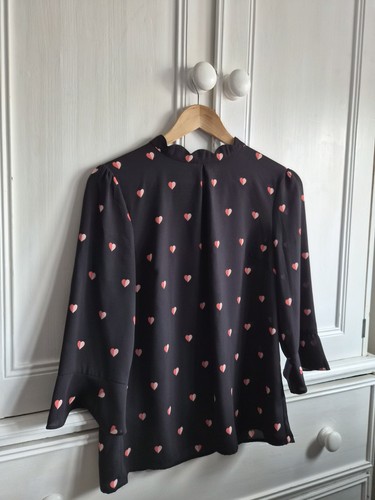 Oasis black heart print - black, blouse