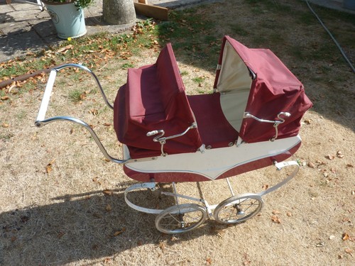 Vintage childs dolls twin pram - vintage,