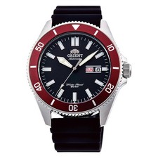 Orient Mako III Automatic Black Dial Red Bezel Rubber Strap Men’s Watch 