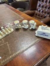 Vintage Lurpak Highly Collectible Set Of 3 Egg Cups, Toast Rack&butter Dish