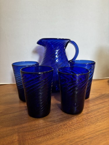 Vintage hand blown - blown, cobalt