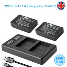 2× LP-E12 Battery + Charger For Canon EOS 100D M10 M50 PowerShot SX70 Rebel SL1 
