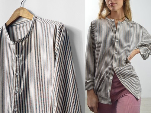 Vintage style collarless shirt - vintage,