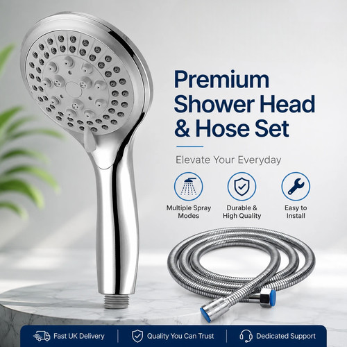 Chrome shower head and - shower,