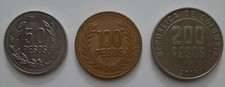 Colombia,3 Coins Set, 50/100/200 Pesos, 1994 - 2011 collectible items.