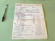 Thomas Hughs & Son Ltd Longport Staffordshire 1955 Crockery  Receipt  Ref 50220