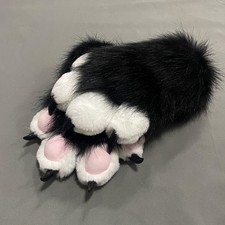 Kawaii Cartoon Cosplay Costume Gloves Furry Fursuit Plush Cat Paw Gloves