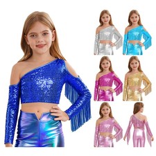 UK Girls Sequin Tassel Crop