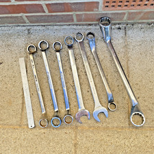 7 x Large Vintage  WHITWORTH / BS Spanners  Bedford / Britool / King Dick 