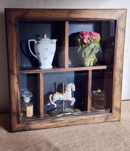 Wood glass display - wood,