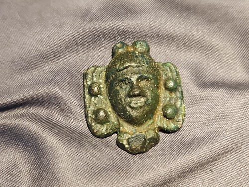 Roman bronze face mount - roman,