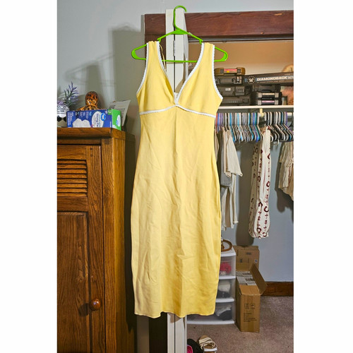 Zara butter yellow midi dress - midi,