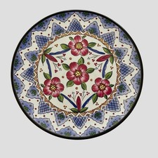 Vintage Ceraplat Hand Painted Ceramic Wall Hanging Plate Spanish Floral 18.5 cm