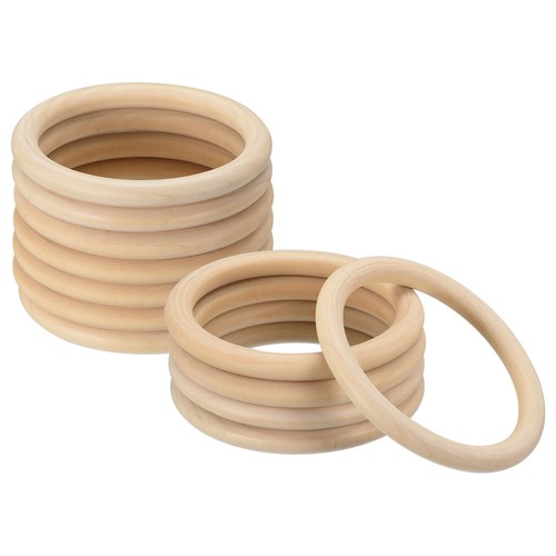 12pcs 100mm natural wood - natural, rings