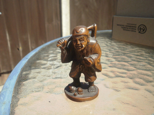 Hand carved wood netsuke - hand,