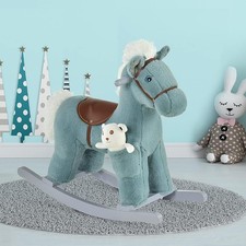 Kids Rocking Chair Horse Toddler Pony with Sound Baby Rocker Ride On Toy & Bear