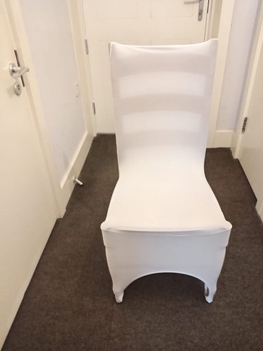 White spandex slip chair - spandex,