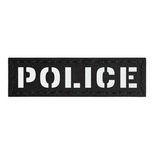 Police name tape 1x3 black - name,