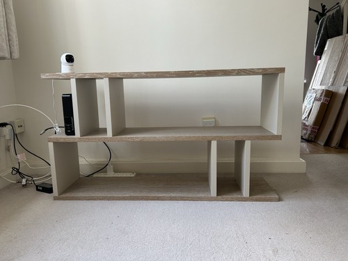 Oak shelving system - tv,