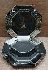 French Arcoroc Octime black glass mugs plates bowls dinner plates