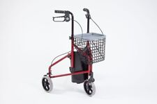 Drive 3 Wheel Rollator Tri-Walker with Basket Bag Folding Tray Red  Outdoor