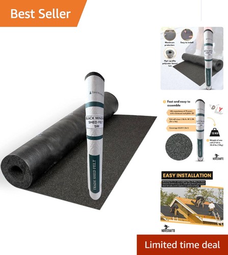 Heavy duty black roofing felt - black,