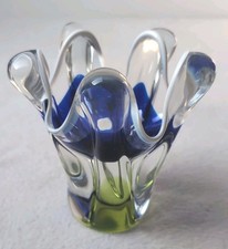 Art Glass Vase JOSEF HOSPODKA  Chribska Glassworks 1960 Rare