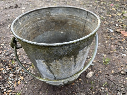 Antique galvanised bucket - antique,