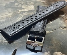 29 Sold! Heuer Montreal Heuer Autavia 20mm black rally band with Heuer buckle