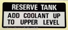 HONDA RC30 NC30 VFR750R RESERVE COOLANT TANK CAUTION WARNING LABEL DECALS