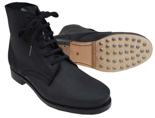 Men black leather military - men’s,