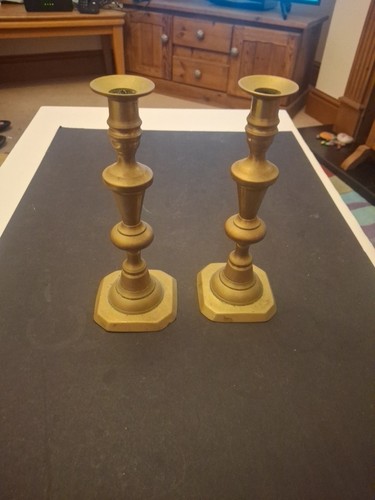 Pair brass candlesticks - pair, of