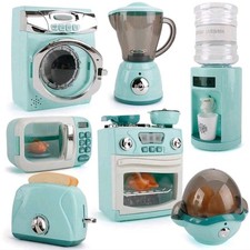 Mini Household Appliances Kitchen Toys Pretend Play Set with Washing Machine Ble