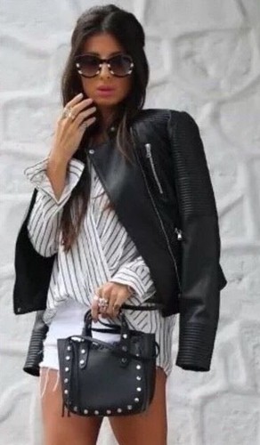 Zara black jacket faux - black,