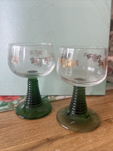 Green Stem Wine Glasses