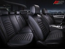 All Black PU Leather Full Set Seat Covers Padded For Toyota C-HR Yaris RAV4