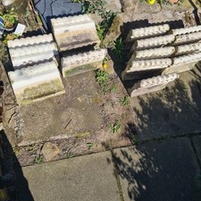 Batch of 15 Large Victorian Glazed Rope Top White Garden Edging Tiles 
