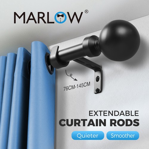 Marlow steel curtain rod quiet - marlow,