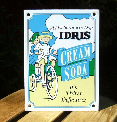 Enamel sign idris cream soda - enamel,