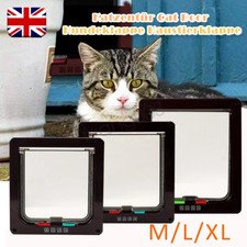 Pet Door 4 WAY Locking Dog Cat Flap Magnetic White/Black Frame Medium Large