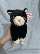 Ty Beanie Buddy Zip the Cat w Tags Black White Kitty Soft Toy Plush Stuffed Toy