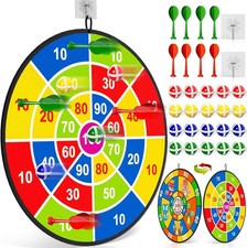 Doloowee 29 Inches Kids Dart Board Set, Boys Toys Double Sided Dartboards
