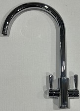 Franke Ascona Swan Neck Swivel Spout Twin Lever Chrome Kitchen Tap - GRADED