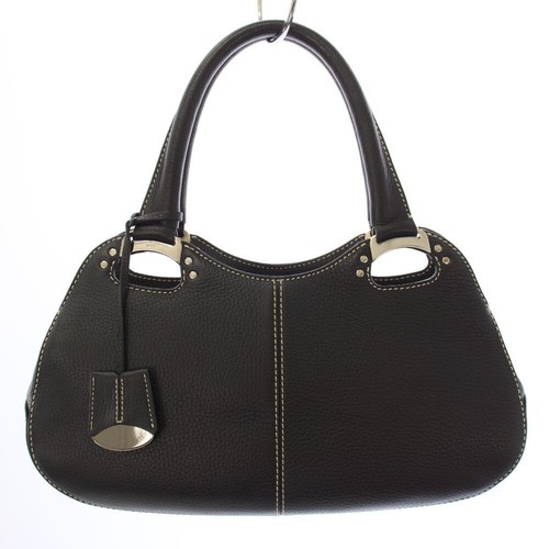 Tods black leather top - tods, handle