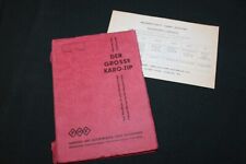 Messerschmitt KR200 Der Grosse Karo-Tip Owners Handbook & Instruction Manual