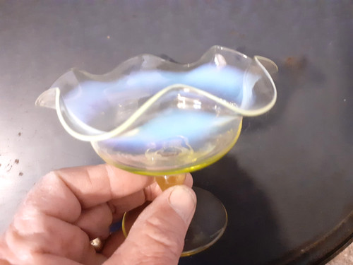 Victorian vaseline glass - a,
