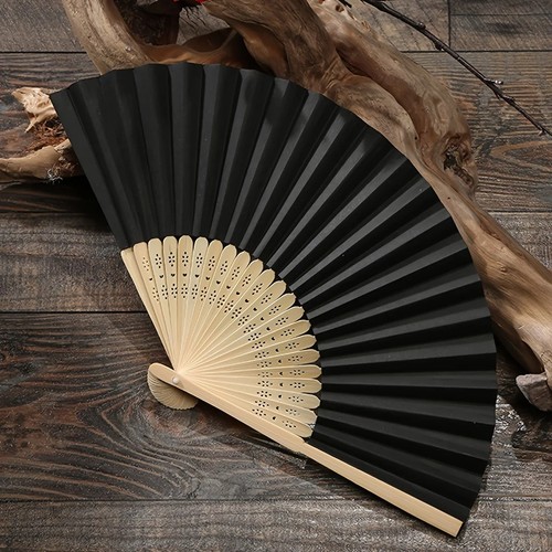 Silk bamboo folding hand fan - silk,