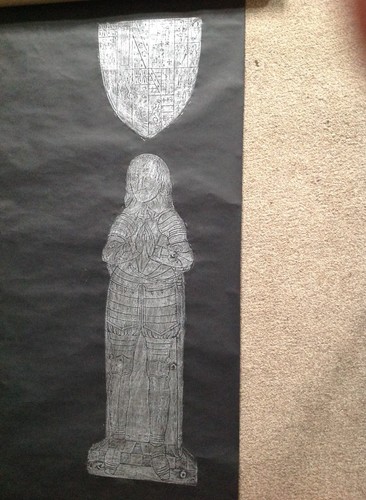 Vintage brass rubbing - ,, silver